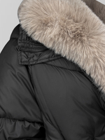 Куртка FoFo Shop 802 однотонная на молнии с меховым воротником