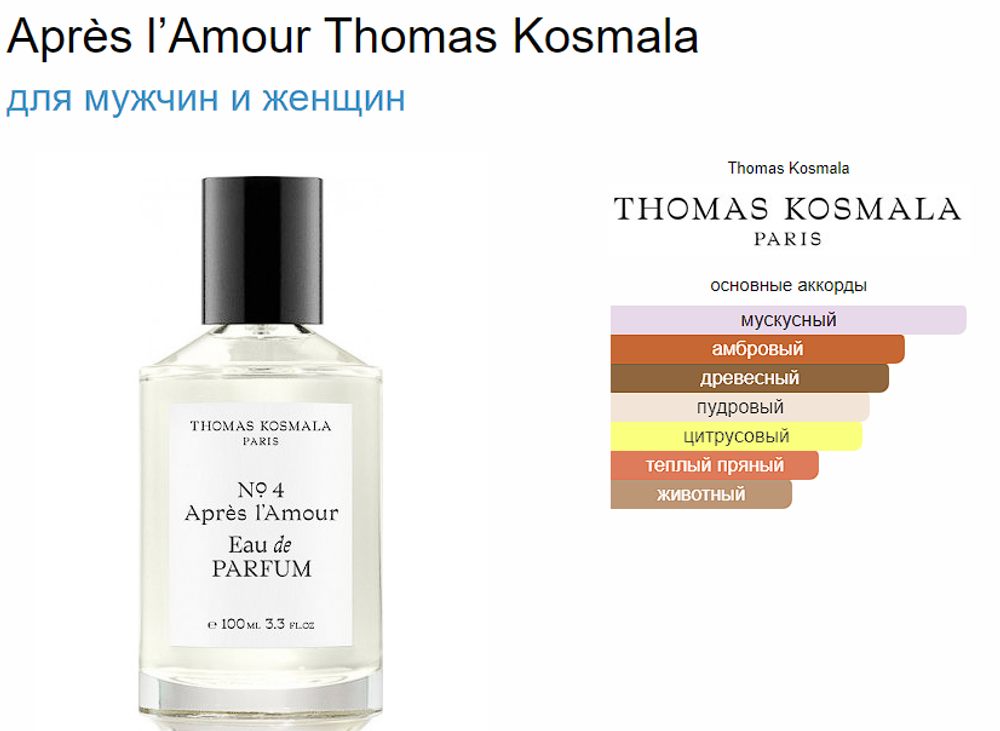 THOMAS KOSMALA No 4 Apres L'Amour 100ml EDP (duty free парфюмерия)