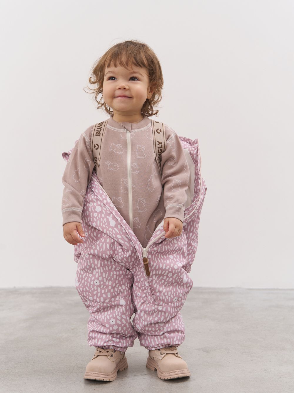 Комбинезон демисезонный мембранный "Солнечные зайчики - розовый" 0+