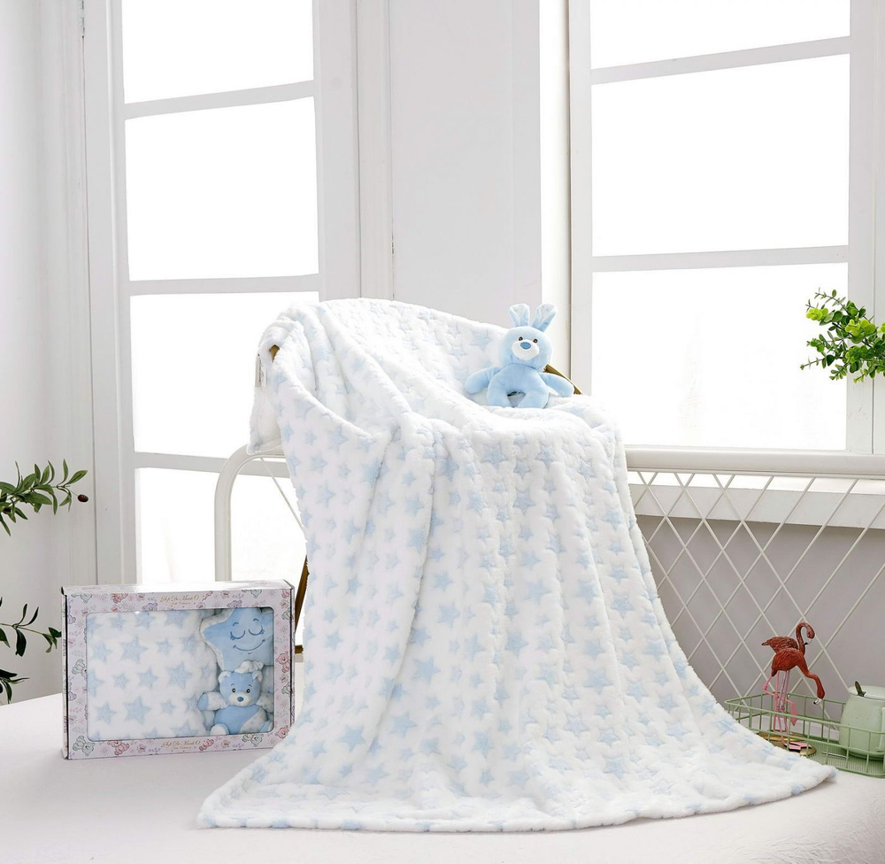 Плед детский с игрушкой Sofi De MarkO №3 голубой