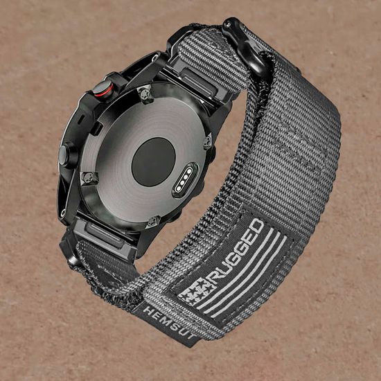 Нейлоновый ремешок Hemsut Rugged 26 мм для Garmin Fenix 7x 6x 5x, Tactix 7 Delta, Enduro 2, Instinct 2X быстросъемный (Черный)