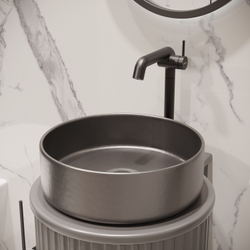 Смеситель для раковины STWORKI Лунд S25025BK + донный клапан SD-001BK матовый черный