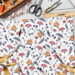 Ткань сатин красочная нежная флористика