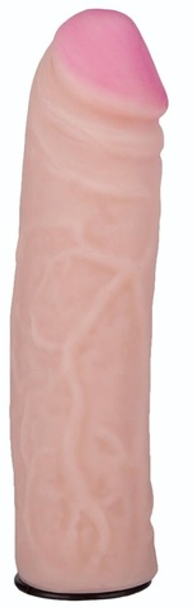 Черный пояс-трусики с телесной насадкой Гламур Эмма - 15,2 см. (Цвет: телесный с черным)