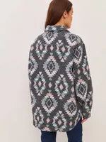 Рубашка Kefirmaykifer оверсайз Этно розово-голубая