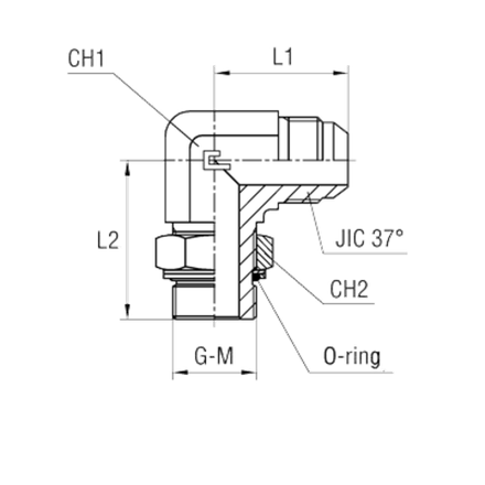 Штуцер FRG90 JIC 7/8" BSP3/4"