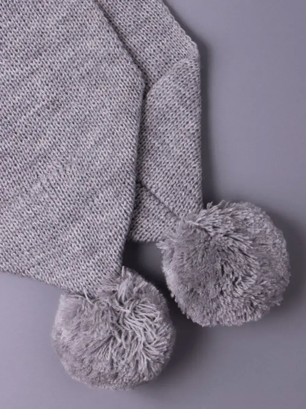 Шарф зимний вязаный с помпонами для детей