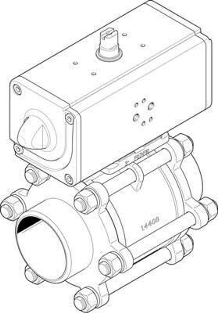 VZBA-4&quot;-WW-63-T-22-F10-V4V4T-PP240-R-90- Шаровой кран с приводом