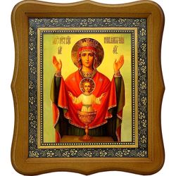 Неупиваемая чаша. Икона Божьей Матери на холсте.