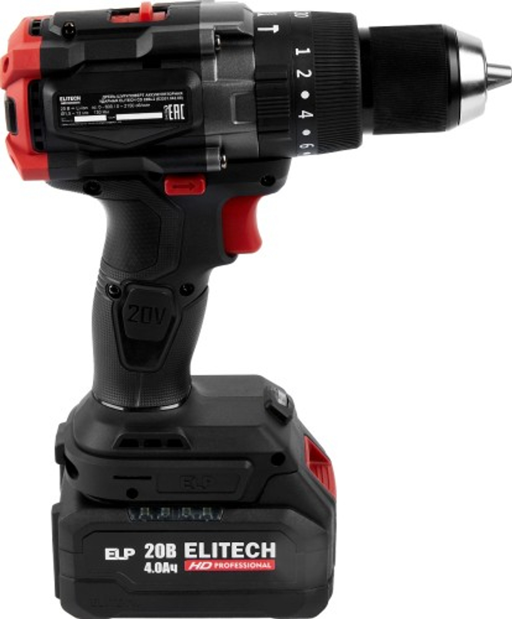 Дрель-шуруповерт аккумуляторная ELITECH CD 20BL2 (E2201.042.01) HD 205727