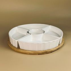 Lenardi 142-159 Менажница 29см BAMBOO на подставке в под.уп.(х12)