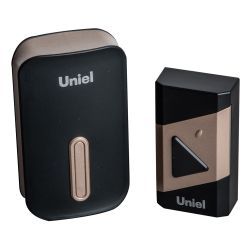 UDB-095W-R1T1-38S-BL-GL Звонок электронный. 220В. Радиус действия 150 м. Черный с золотистым. ТМ Uniel