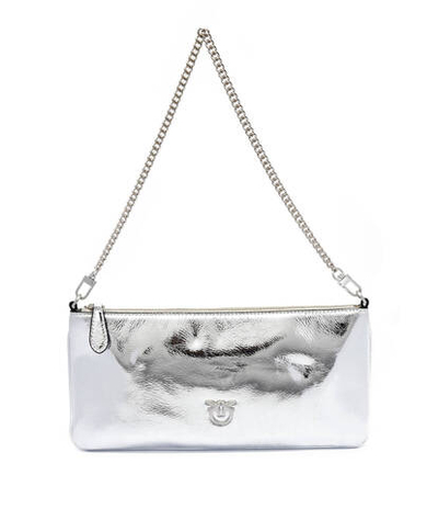 Кожаный клатч HORIZONTAL FLAT Pinko - серебряный(102747 A1VB)
