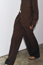 Брюки wide-leg из поплина — zw collection
