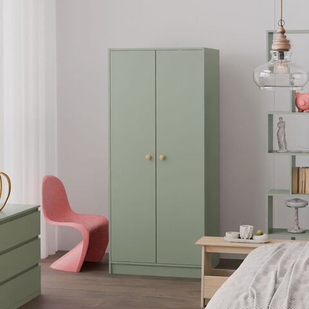 Шкаф для одежды распашной двухдверный, со штангой и полкой, шкаф детский Марм для вещей в скандинавском стиле