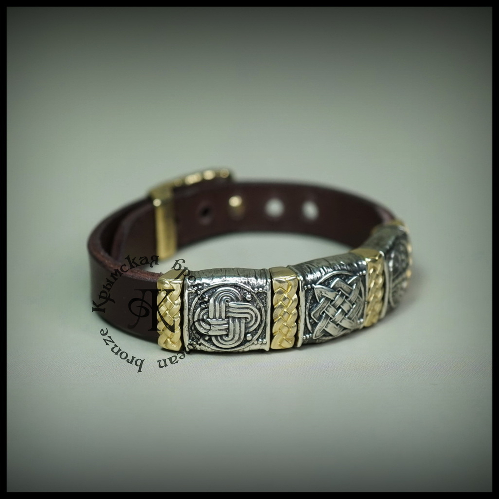 Браслет кожаный "Звезда Руси"