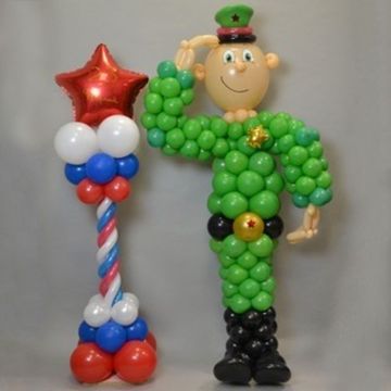 Фигура солдат и звезда стойка на 23 февраля