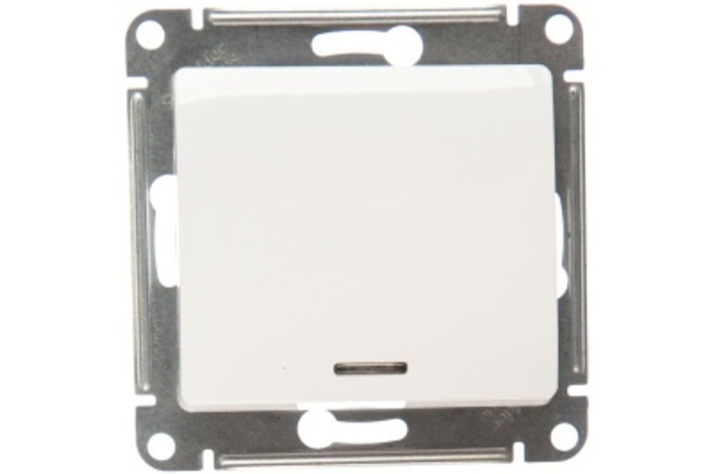 Выключатель 1-кл с индикацией Schneider Glossa 10А белый