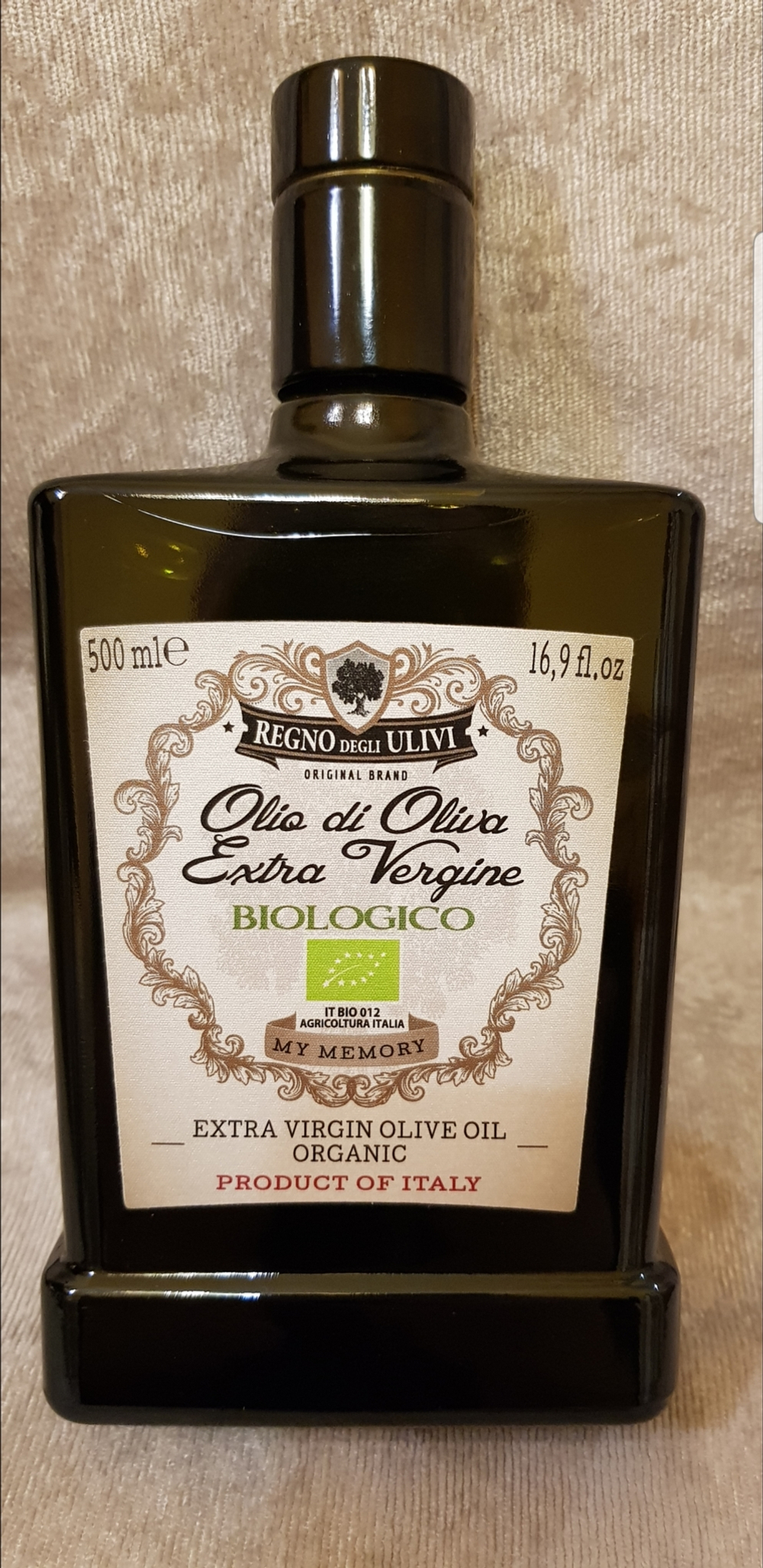 Оливковое масло REGNO DEGLI ULIVI My MEMORY BIOLOGICO 500ml, Сицилия, Италия