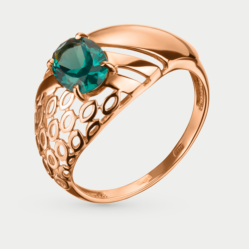 Кольцо для женщин из розового золота 585 пробы с параибой (арт. 100-1584_prst-201)