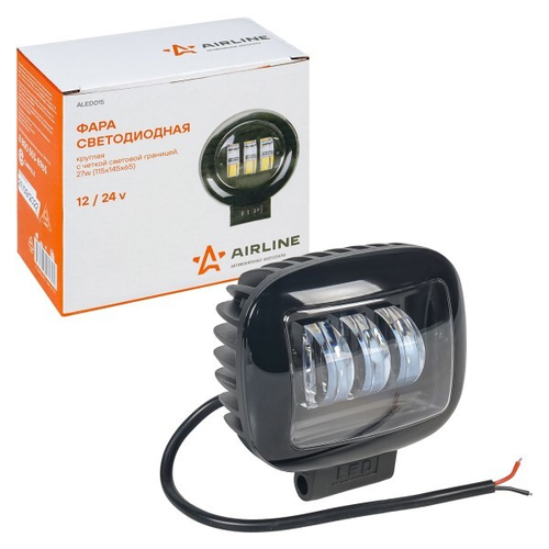 Фара светодиодная дополнительная 3 LED 27W, 12/24V (прямоугольная) (AIRLINE)