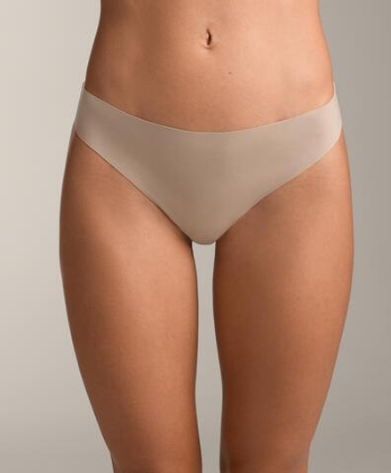 OYSHO Набор из 5 бесшовных трусов-стрингов, бежевый