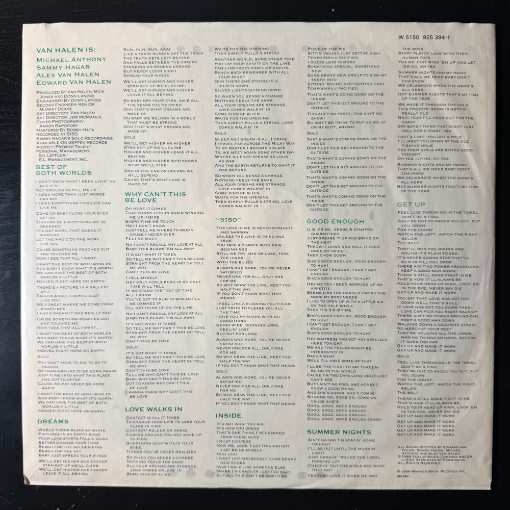 Van Halen - 5150 (Германия 1986г.)