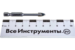 Сверло по кафелю, керамике, стеклу, с двумя режущими лезвиями, шестигранный хвостовик, 6 мм, ЗУБР 29840-06