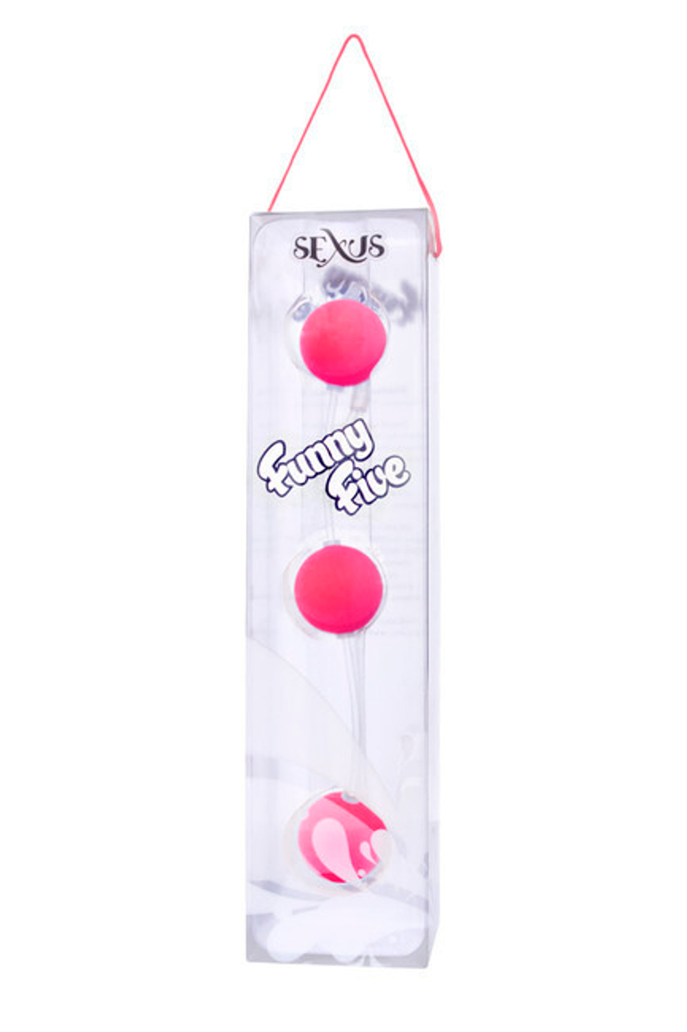 Трехрядные анальные шарики розовые Funny Five (розовый ) (Цвет: розовый)