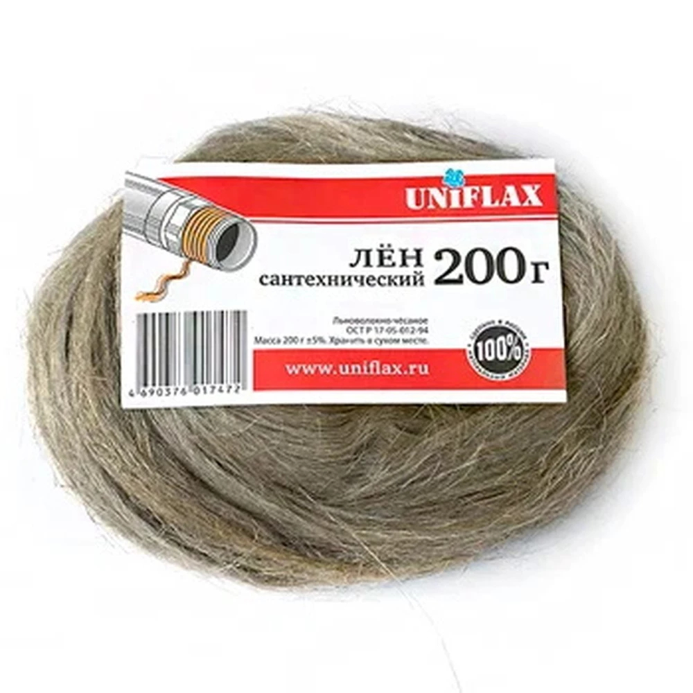 Лен сантехнический 200гр. пакет UNIFLAX