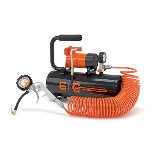 Компрессор поршневой Агрессор 12В, 35л/мин до 8 Атм 160Вт (AUTOPROFI)