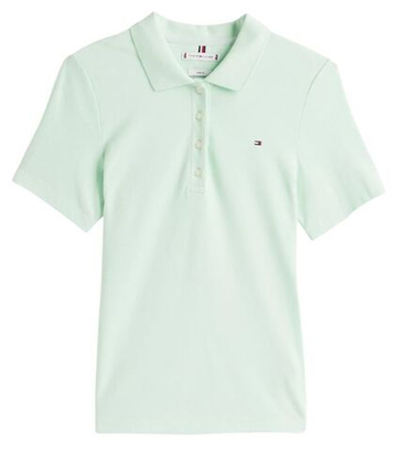 Женское поло Tommy Hilfiger 1985 Slim Pique Short Sleeves - зеленый