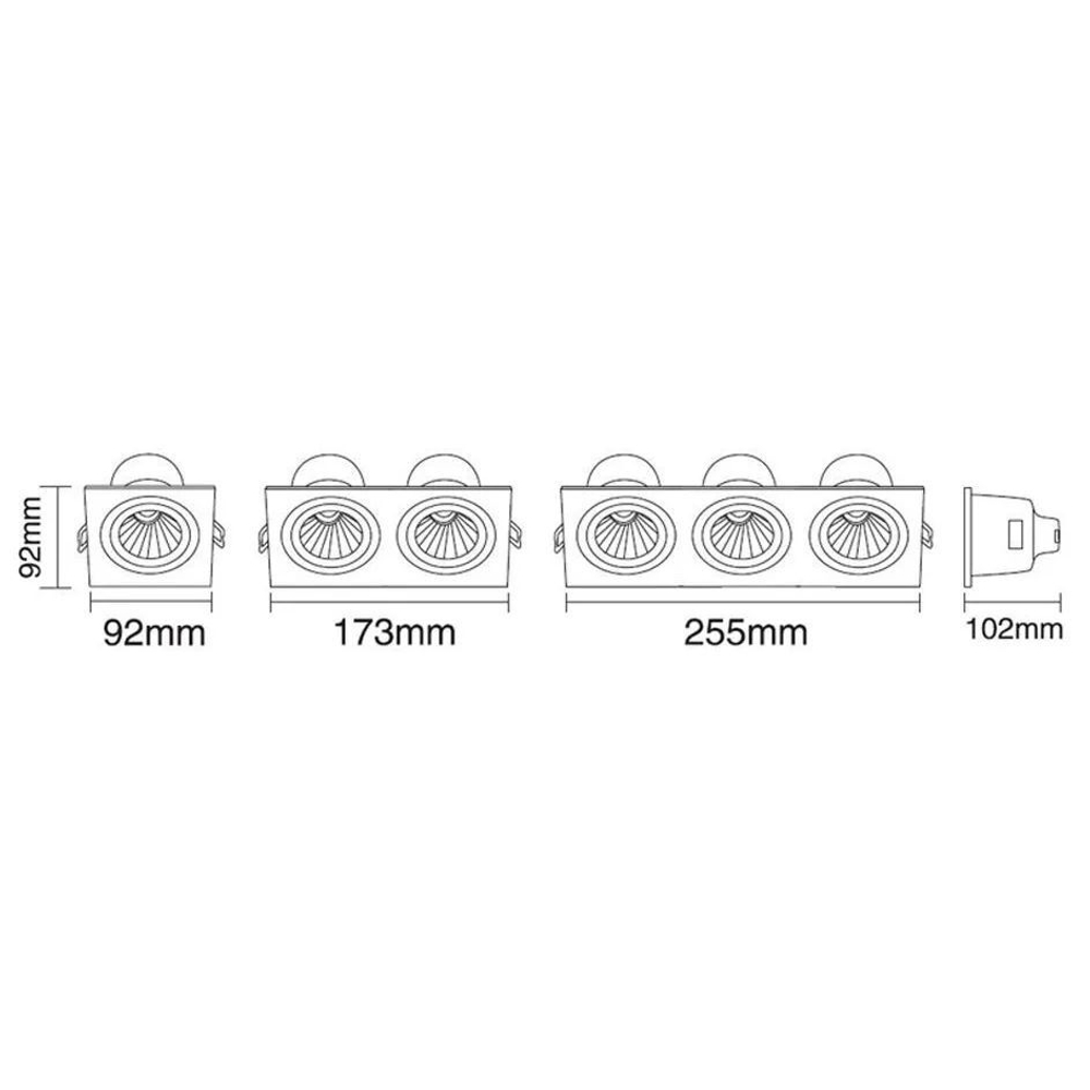Светильник светодиодный встраиваемый NEPHELLINE LED NL-2 2х5W (10W) 3000К тёплый белый, 2 года гарантии
