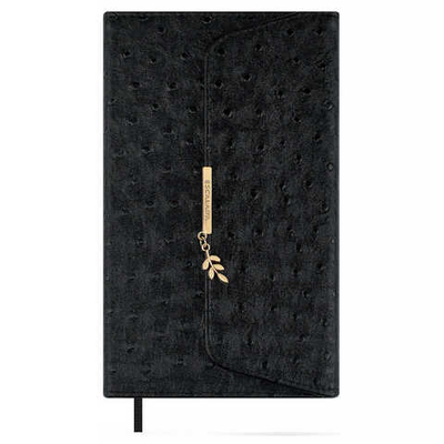 Ежедневник недатированный ESCALADA, А5, 160 л., СТРАУС ЧЁРНЫЙ