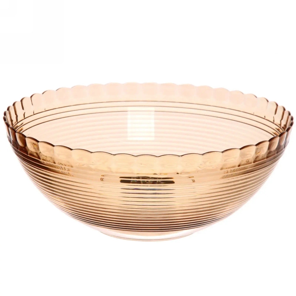Салатник пластиковый «Мадлен» 23*9см полоски, бежевый