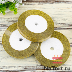 Лента парчовая 10 мм  (22 метра, цвет золото)