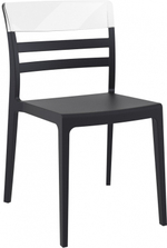 Стул пластиковый Siesta Contract Mone, черный, прозрачный