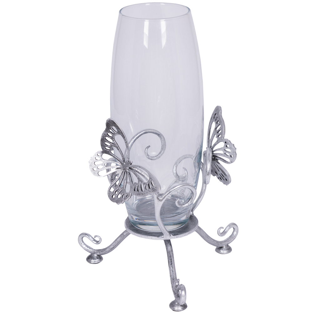 Ваза Бабочка Эир Античное серебро