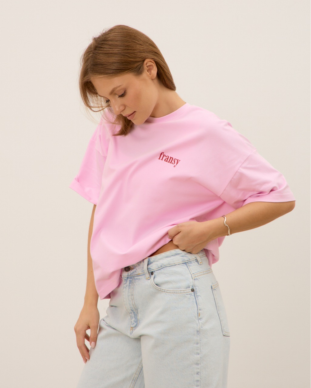 Футболка "Влюбленные и мечтатели", розовая