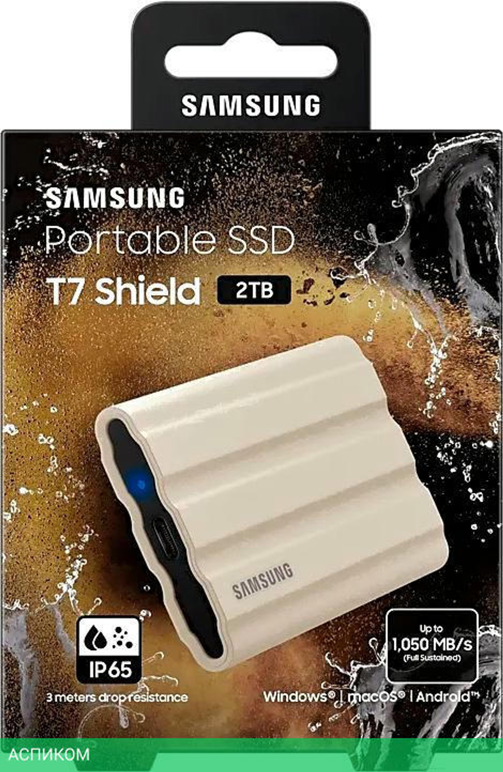 Внешний накопитель Samsung T7 Shield 2TB бежевый (MU-PE2T0K/WW)