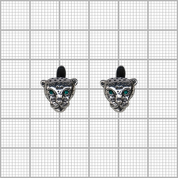 "Яра" серьги в серебряном покрытии из коллекции "Дикие кошки" от Jenavi с английским замком