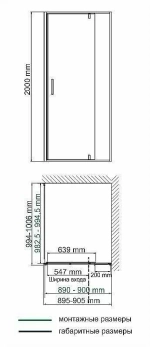 Душевой уголок WasserKRAFT Elbe 74P18 100x90