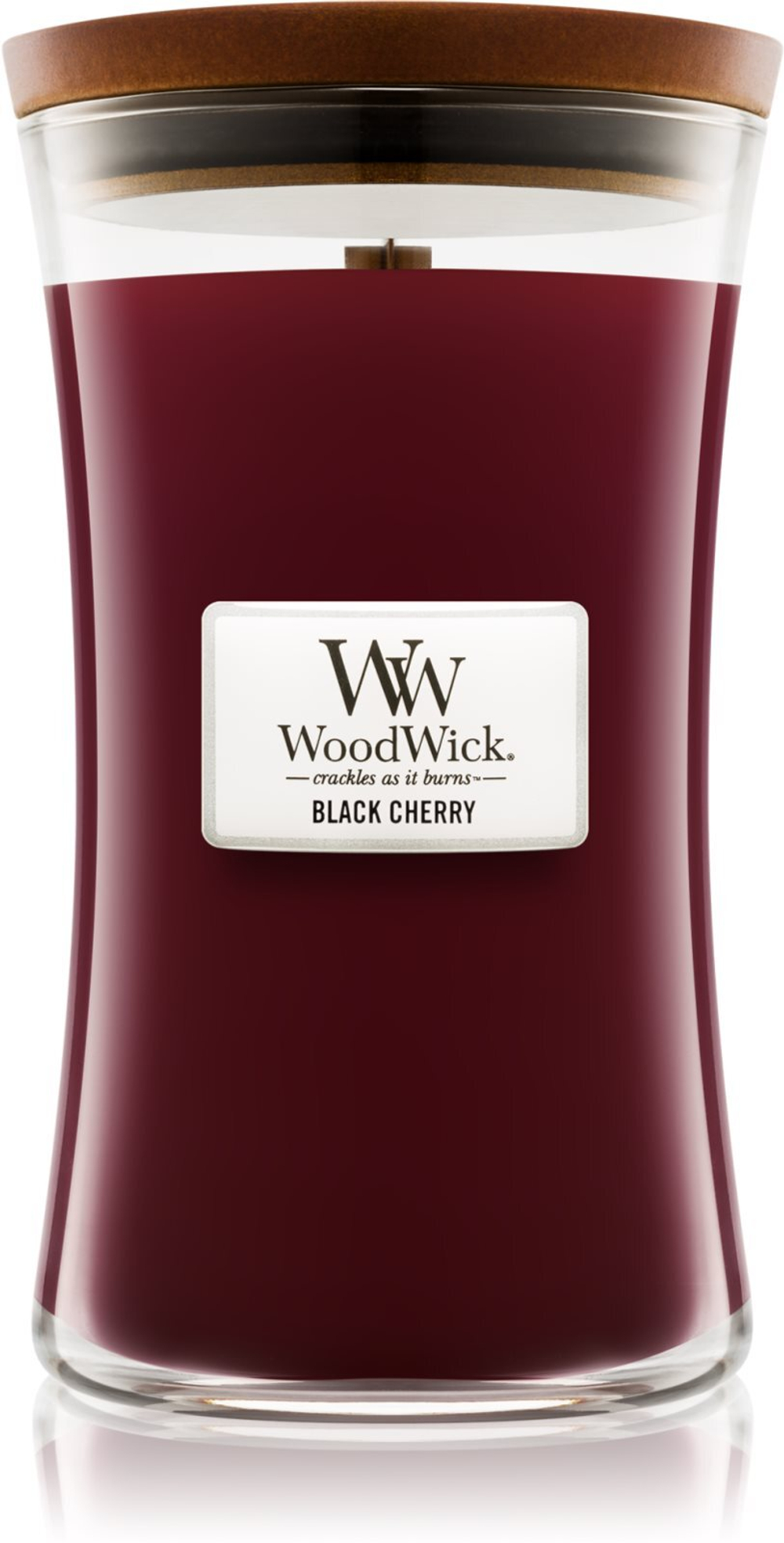 Woodwick Black Cherry - ароматическая свеча с деревянным фитилем /   609.5  g  / GTIN 663595931007