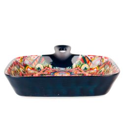 Блюдо с ручкой " " (синий) 23х14,5см (min9) (транспортная упаковка)