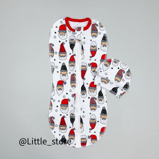 Кокон новогодний "Морозики" с шапочкой