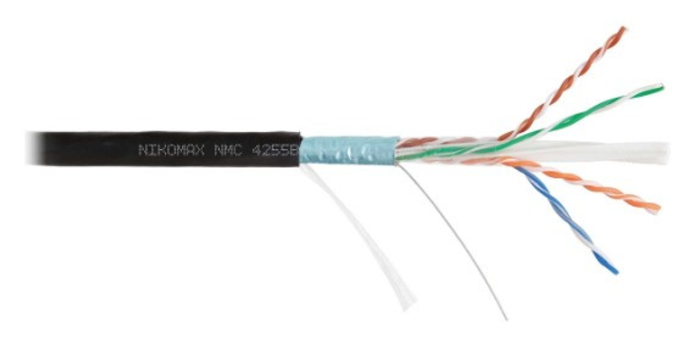 Кабель витая пара U/UTP 6a кат. 4 пары NikoMax NMC 4155C-BK