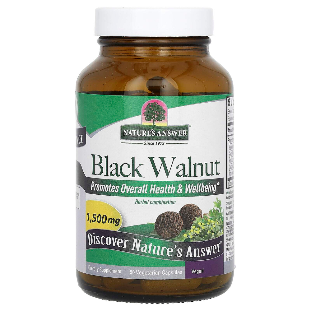 Nature's Answer, черный орех, 90 вегетарианских капсул