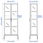 Шкаф состеклянными дверцами  - MILSBO IKEA/ МИЛСБО ИКЕА, 73x175х42 см, белый/прозрачный