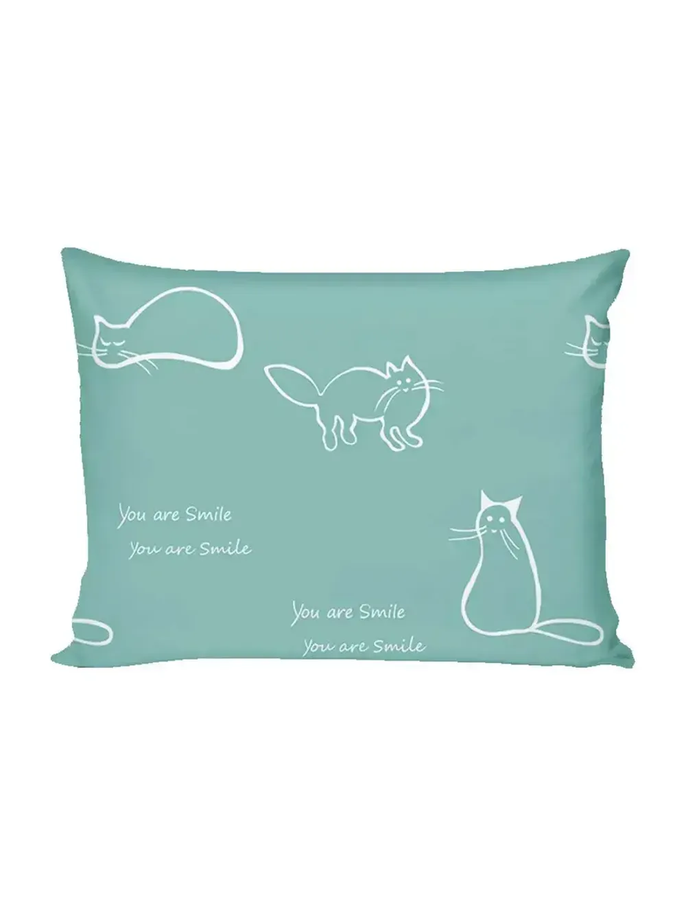 Постельное белье "КОТИКИ (мята)/Nicol" 1,5-сп наволочка 50х70 1шт Простынь 150х215 см Пододеяльник 145х215 см Сказка сатин