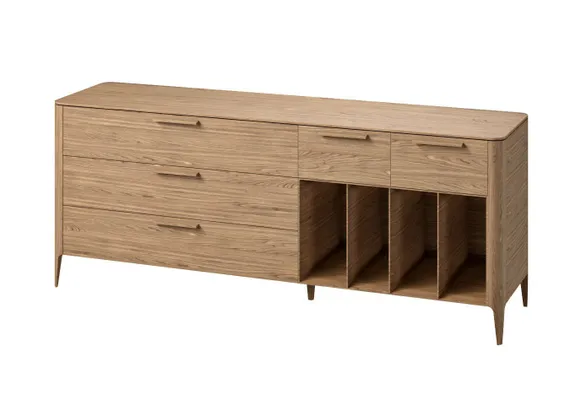 Тумба Type oak 5 ящиков 4 полки ширина 200 см (натуральный дуб)